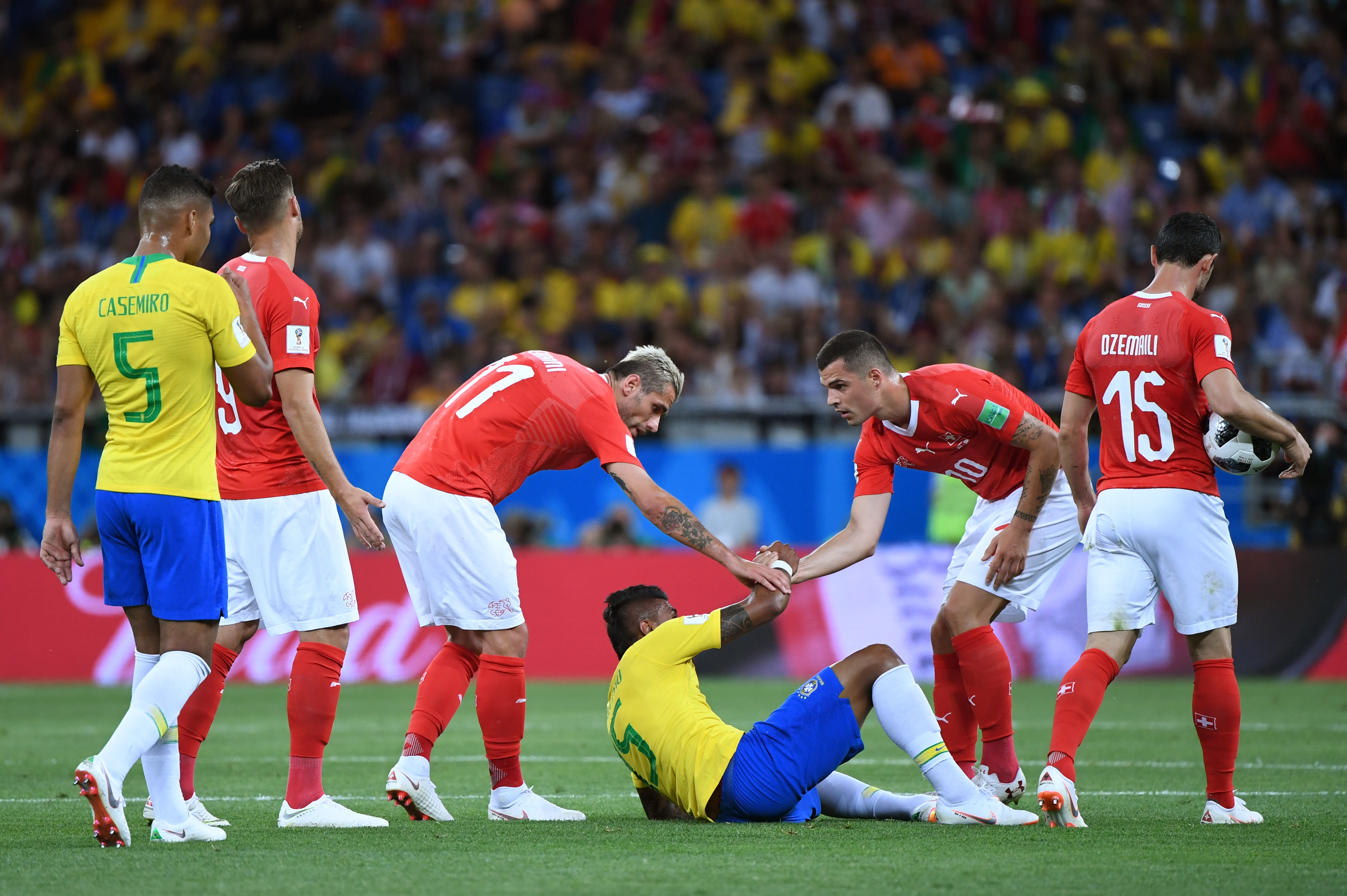 瑞士队在对阵哈萨克斯坦队时获胜